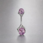 Crystal Orb Titanium Belly Ring