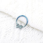 16G Bow Titanium Segment Hoop - 16G Bow Titanium Segment Hoop - Blue-White Gradient by CRUXJEWELRY