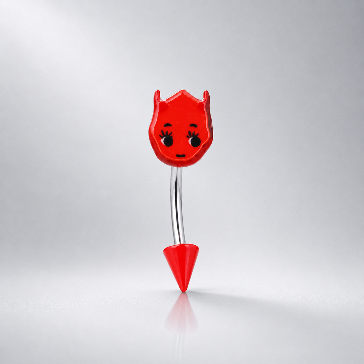 Crux - Red Little Demon Stainless Steel Rook Stud