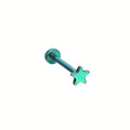 Multicolored Mini Star Titanium Threadless Pin - Multicolored Mini Star Titanium Threadless Pin - Green / 6 mm by CRUXJEWELRY