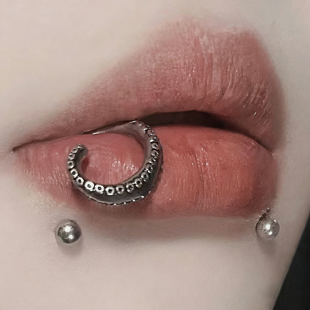 Gothic Octopus Tentacle Punk Lip Stud