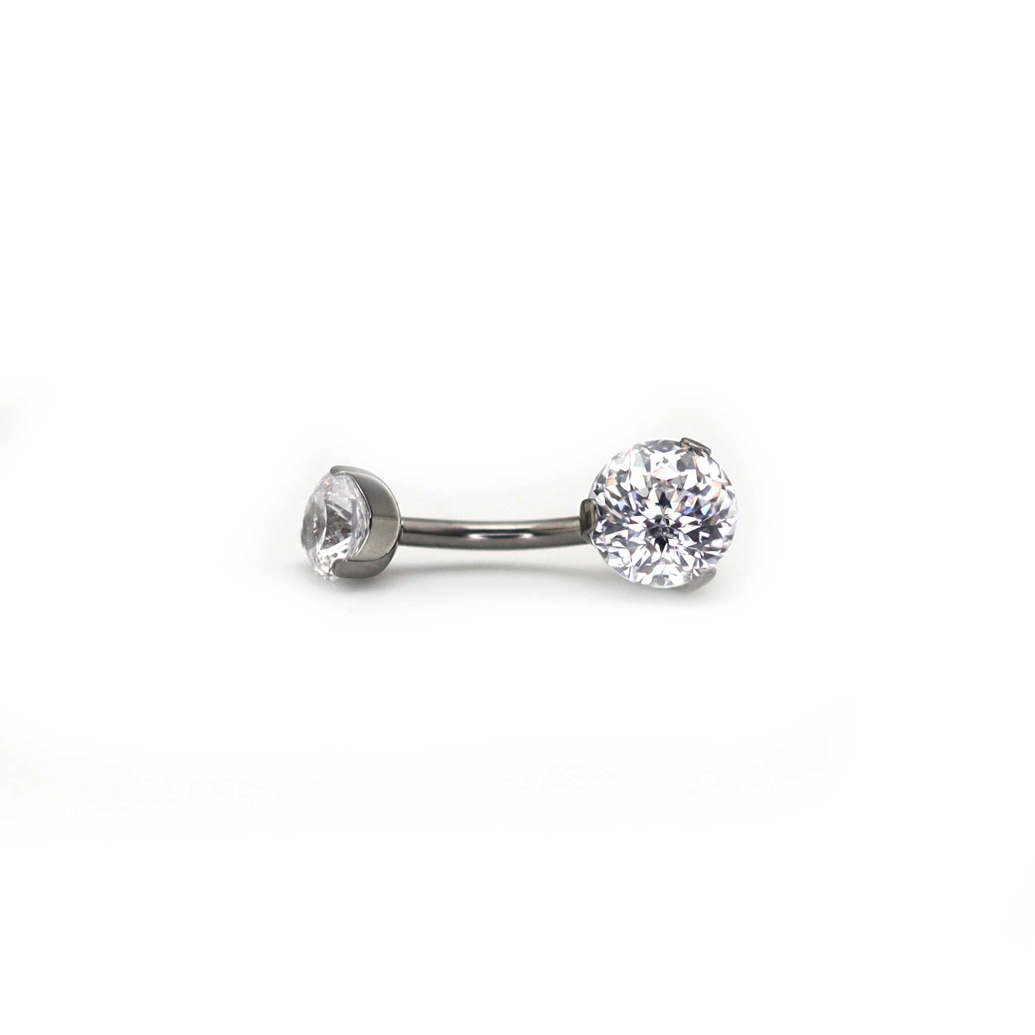 High Shine CZ Titanium Belly Ring - High Shine CZ Titanium Belly Ring - Default Title by CRUXJEWELRY