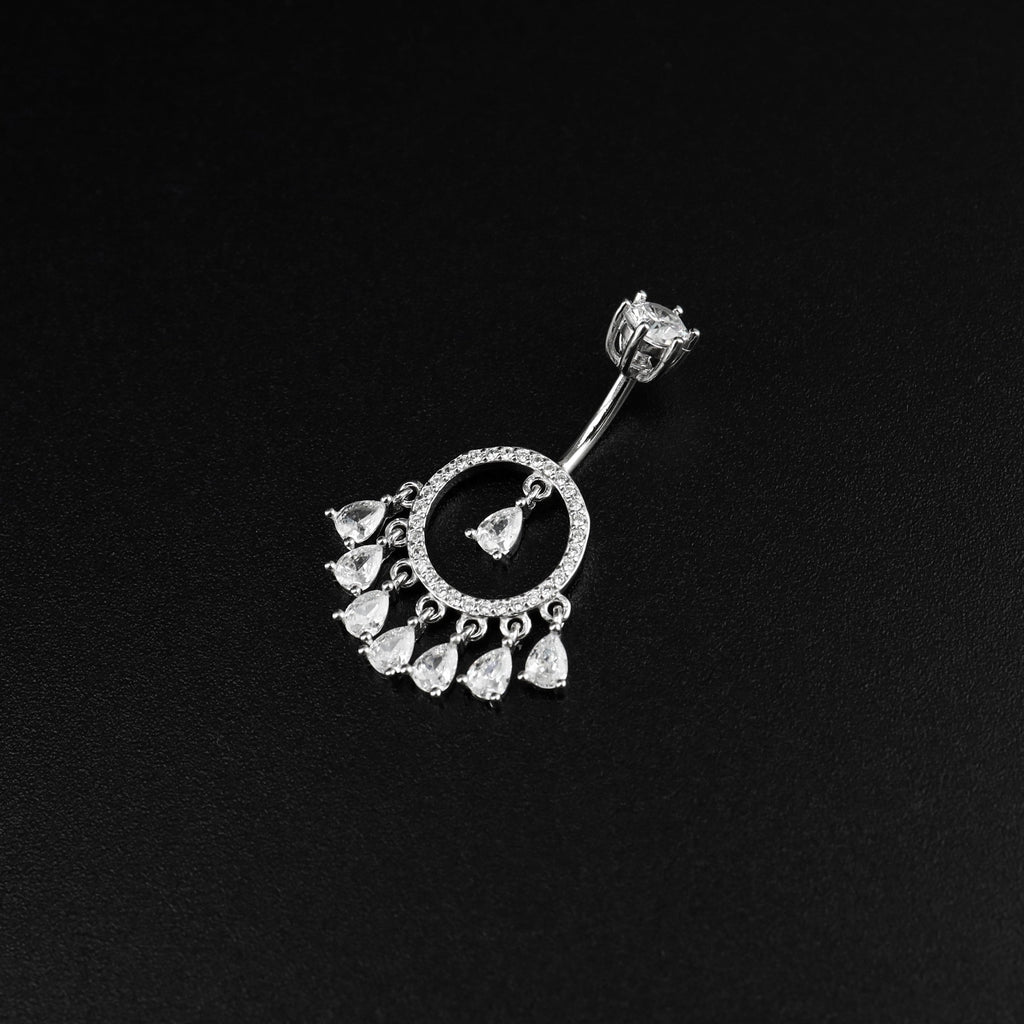 Tassel Dangle S925 Sterling Silver Belly Ring - Tassel Dangle S925 Sterling Silver Belly Ring - 6 mm by CRUXJEWELRY