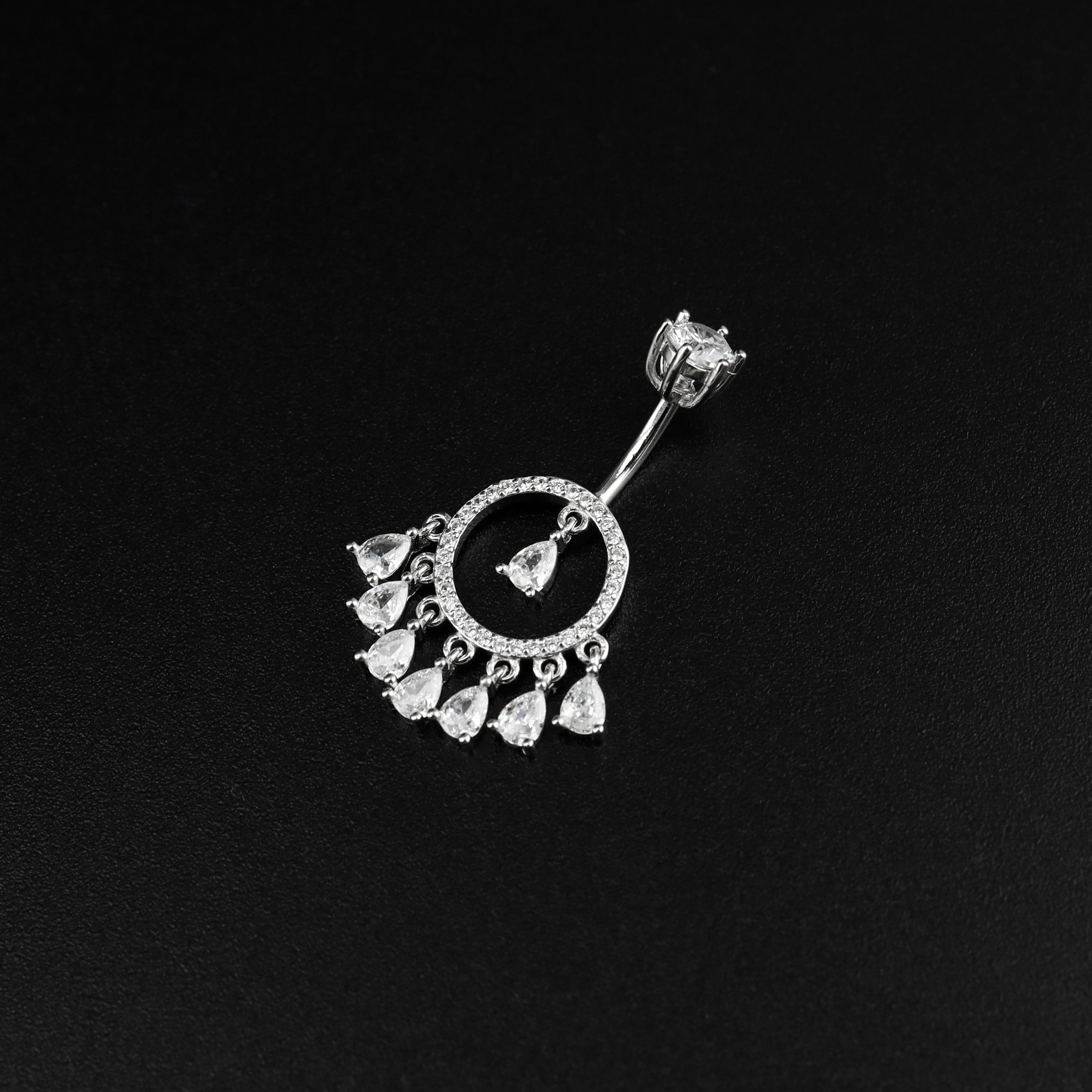 Tassel Dangle S925 Sterling Silver Belly Ring - Tassel Dangle S925 Sterling Silver Belly Ring - 6 mm by CRUXJEWELRY