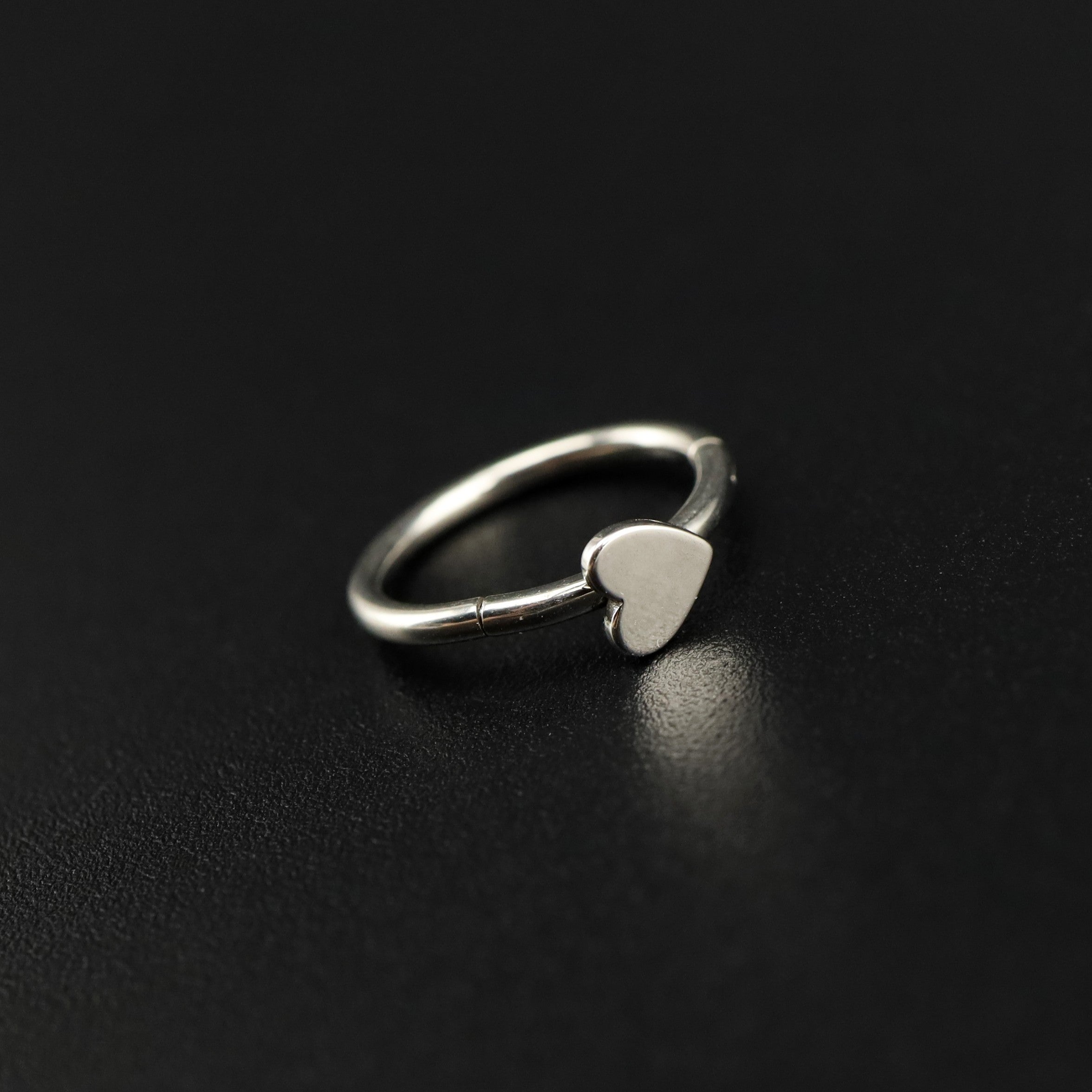 Basic Heart Sterling Silver Stainless Steel Segment Hoop - Basic Heart Sterling Silver Stainless Steel Segment Hoop - 6mm by CRUXJEWELRY