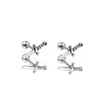 Dagger Externally Threaded Stainless Steel Ear Studs - Dagger Externally Threaded Stainless Steel Ear Studs - Set by CRUXJEWELRY