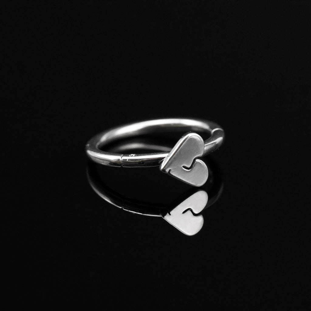 Broken Heart Stainless Steel Segment Hoop - Broken Heart Stainless Steel Segment Hoop - 8mm by CRUXJEWELRY