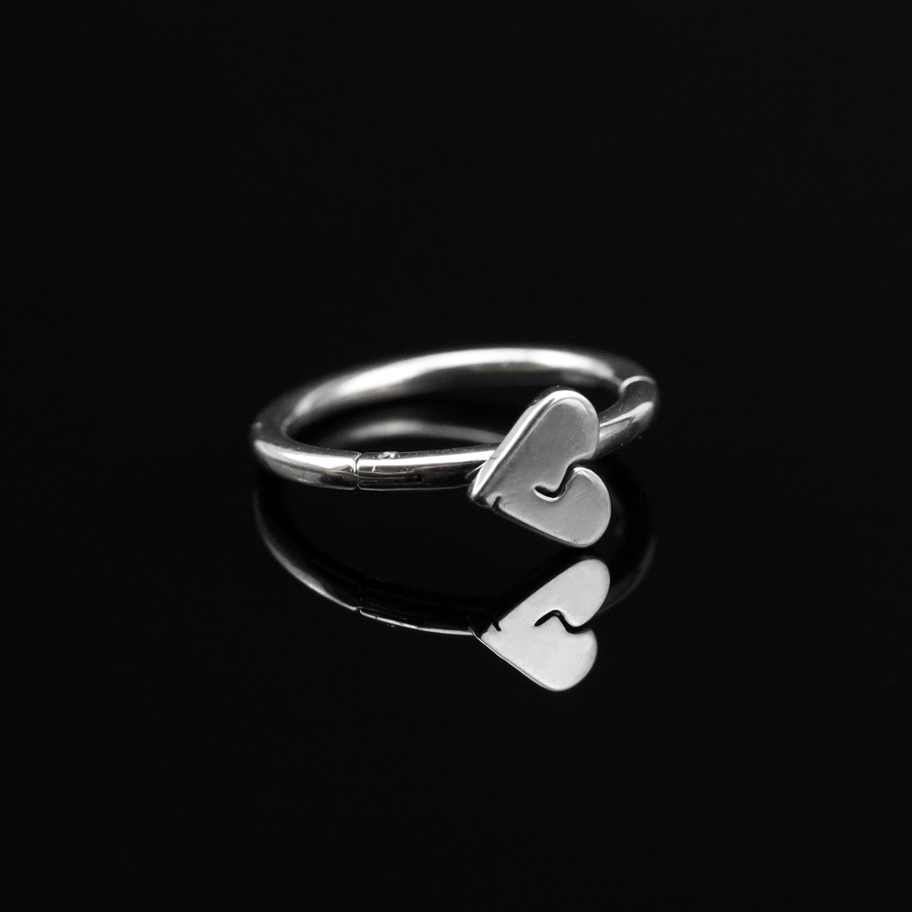 Broken Heart Stainless Steel Segment Hoop - Broken Heart Stainless Steel Segment Hoop - 8mm by CRUXJEWELRY