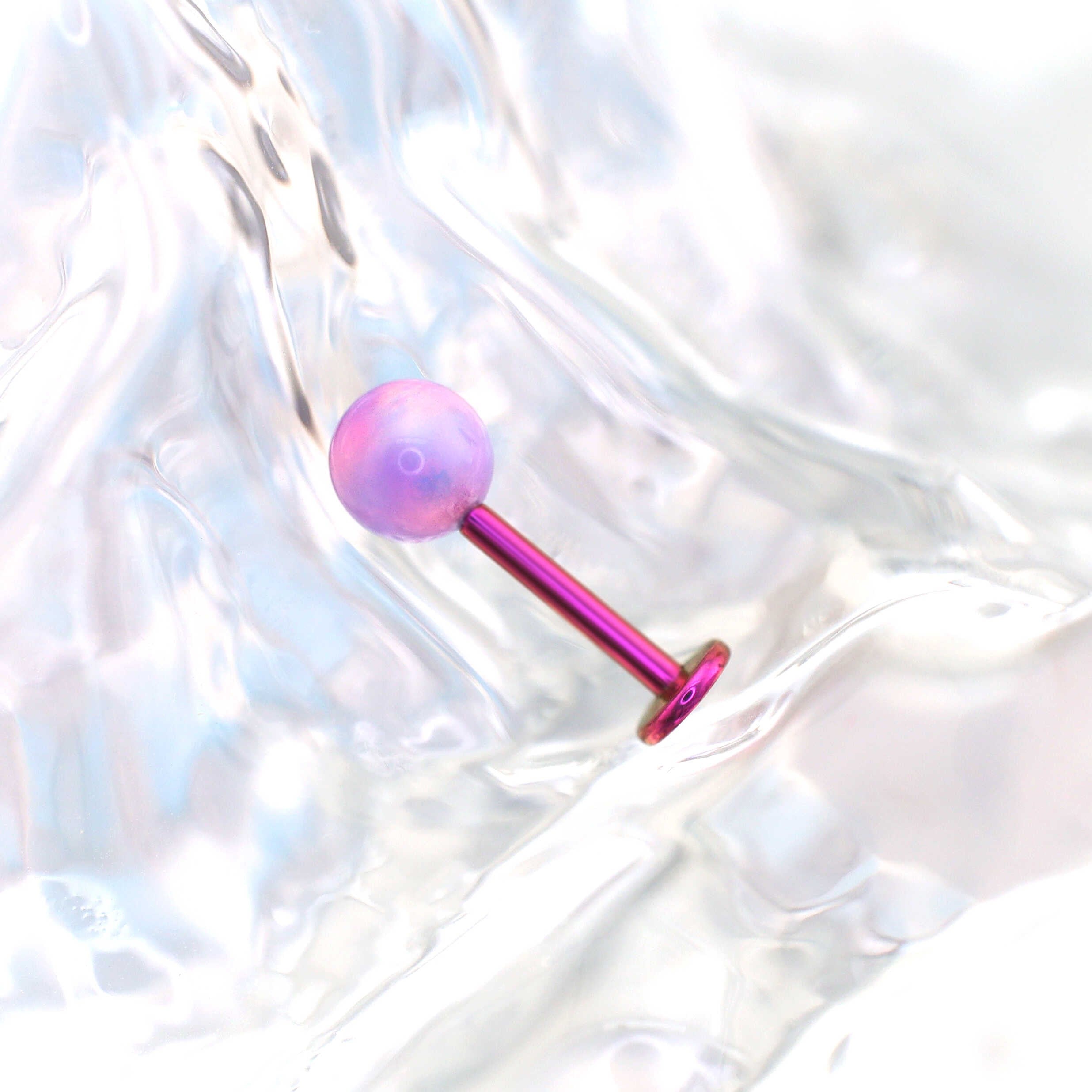 Nebula Opal Internally Threaded Titanium Studs - Nebula Opal Internally Threaded Titanium Studs - Bright Pink / 4mm / 6mm by CRUXJEWELRY