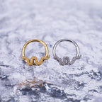 Sliver & Gold Serpent Stainless Steel Segment Ring - Sliver & Gold Serpent Stainless Steel Segment Ring - Sliver by CRUXJEWELRY