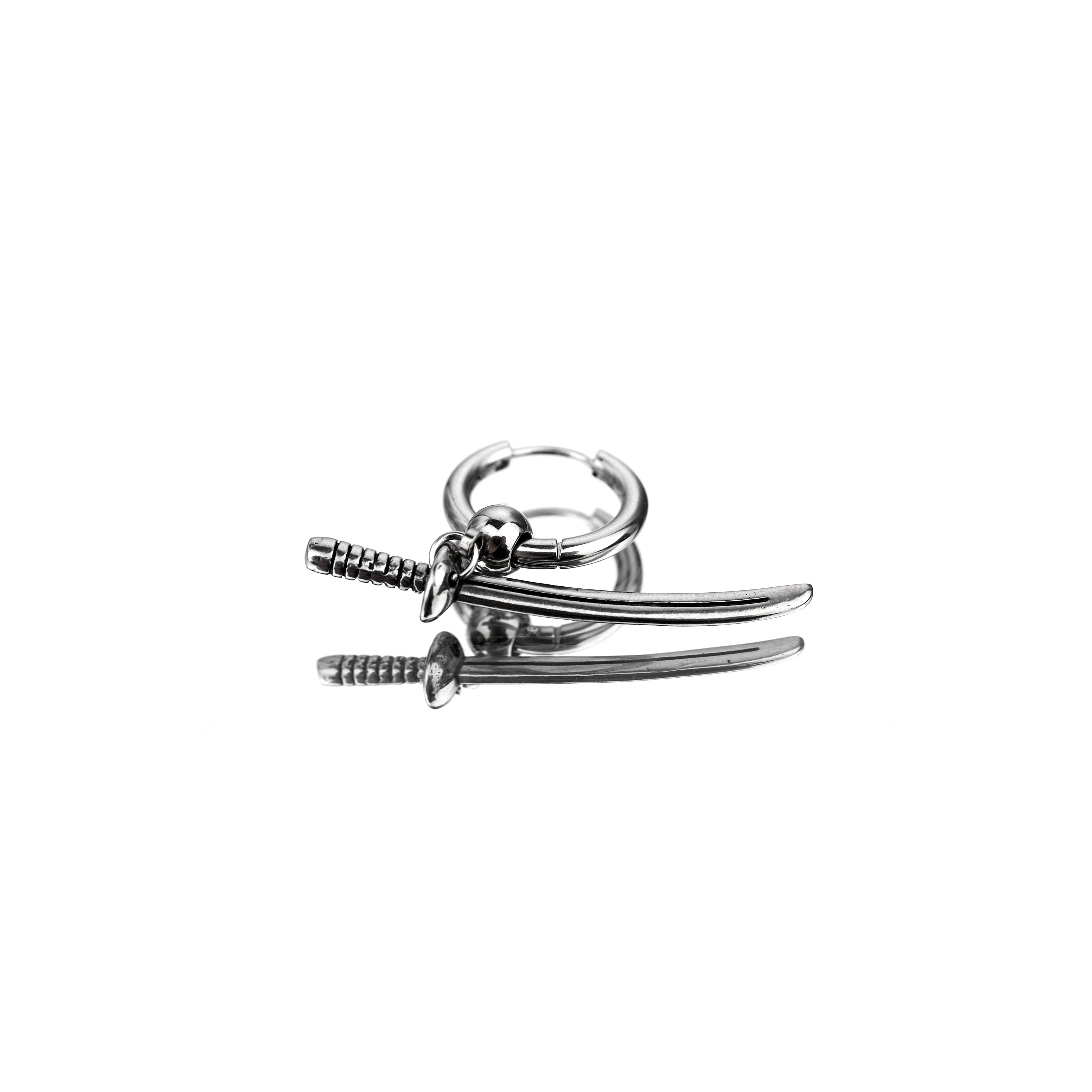 Katana Stainless Steel Earrings - Katana Stainless Steel Earrings - Single by CRUXJEWELRY