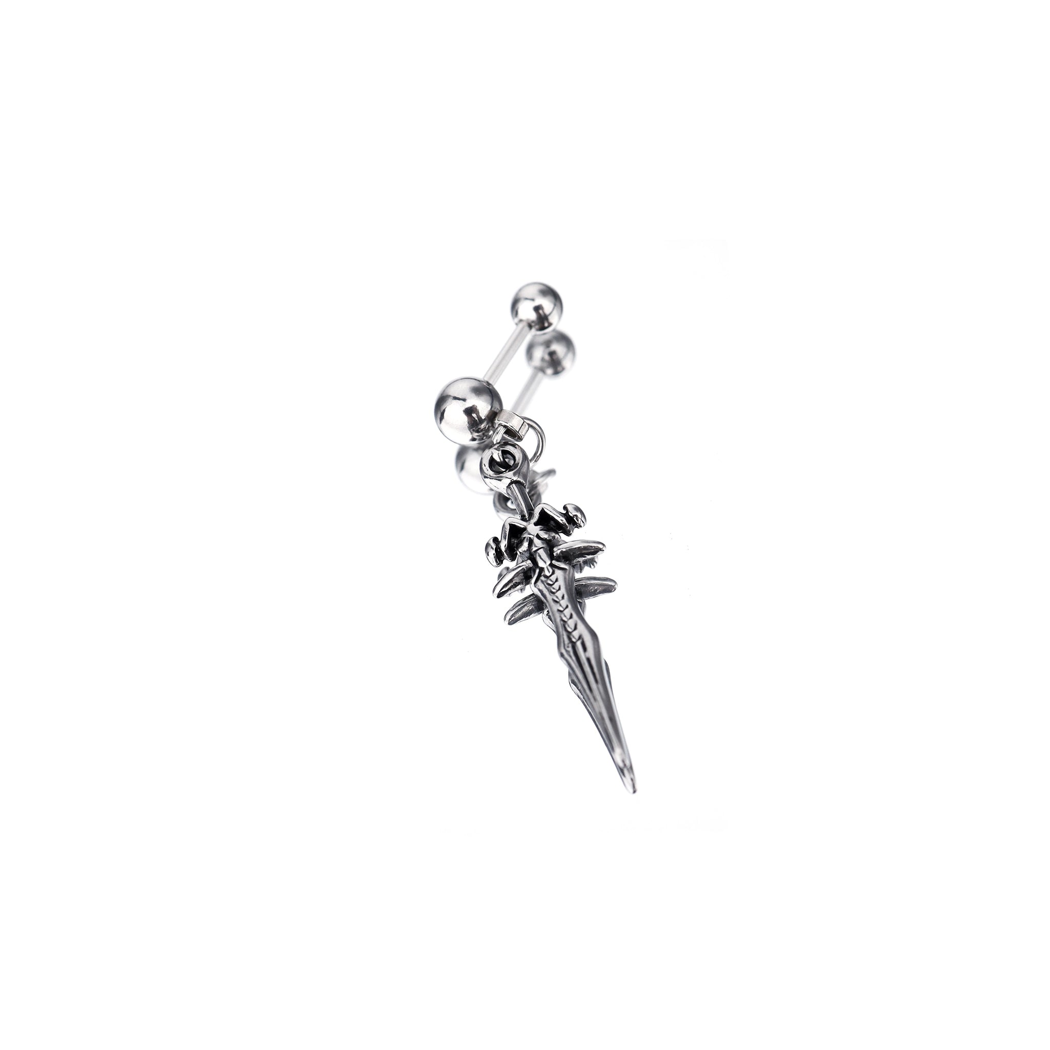 Sliver Dagger Pendant Stainless Steel Ear Studs - Sliver Dagger Pendant Stainless Steel Ear Studs - Single by CRUXJEWELRY