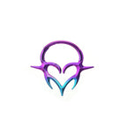 Colorful Heart-shaped Flame Segment Hoop - Colorful Heart-shaped Flame Segment Hoop - Purple-Blue Gradient / 8 mm by CRUXJEWELRY