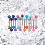 Basic Opal stainless steel Barbell Stud - Basic Opal stainless steel Barbell Stud - Purple / 5mm / 8mm by CRUXJEWELRY