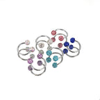 Colorful Full CZ Ball Horseshoe Ring - Colorful Full CZ Ball Horseshoe Ring - AB Coating / 8mm by CRUXJEWELRY