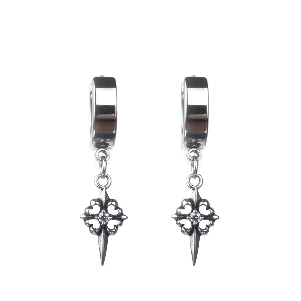 Gothic CZ Cross Stainless Steel Earrings - Gothic CZ Cross Stainless Steel Earrings - Set by CRUXJEWELRY