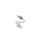 S-Shaped Spike Externally Threaded Stainless Steel Lip Ring - S-Shaped Spike Externally Threaded Stainless Steel Lip Ring - 8mm by CRUXJEWELRY