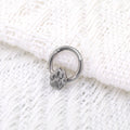 Cute Cat Paw Titanium Segment Hoop - Cute Cat Paw Titanium Segment Hoop - Sliver by CRUXJEWELRY