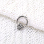Cute Cat Paw Titanium Segment Hoop - Cute Cat Paw Titanium Segment Hoop - Sliver by CRUXJEWELRY