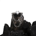 Heart-shaped CZ Chains Segment Hoop - Heart-shaped CZ Chains Segment Hoop - Default Title by CRUXJEWELRY