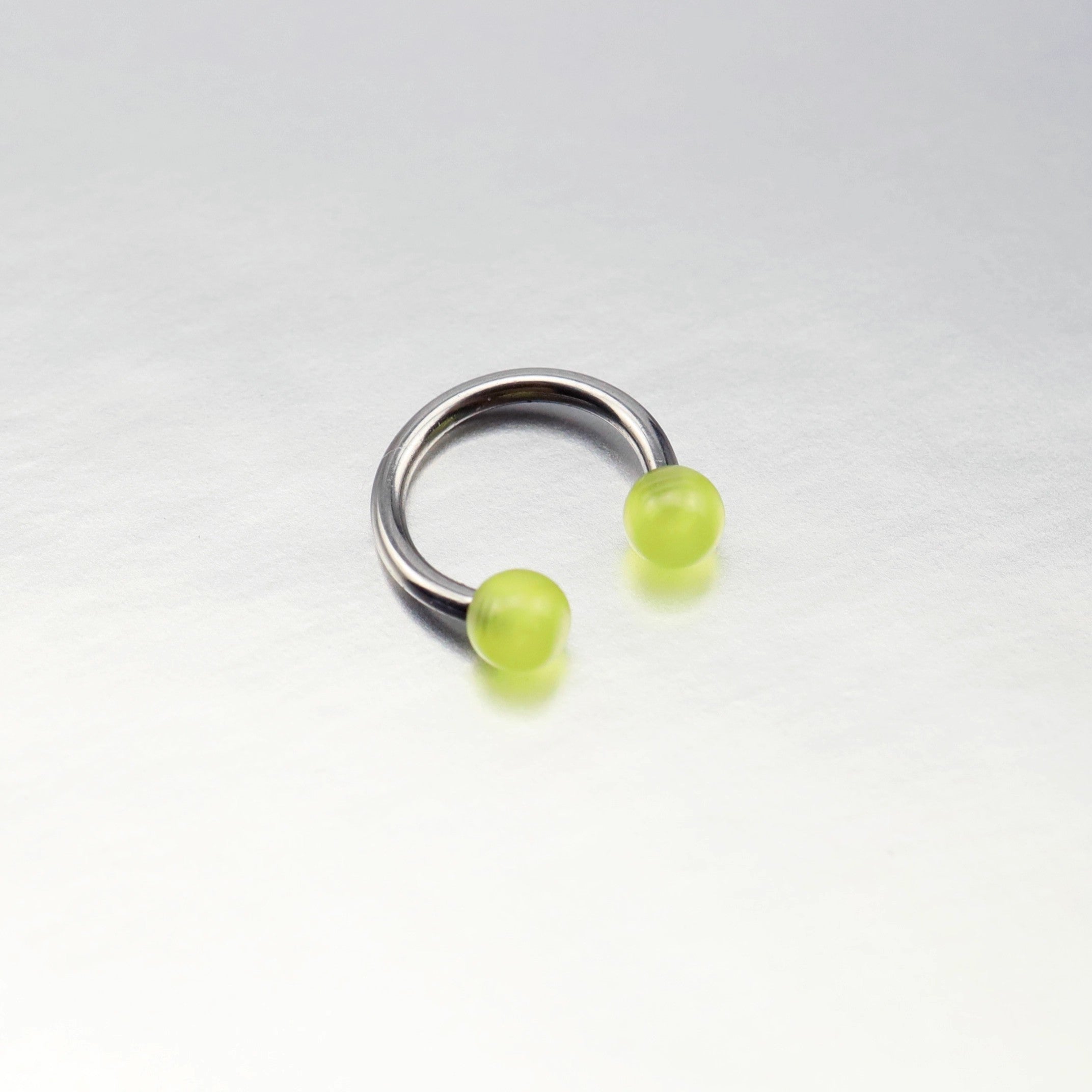 Acrylic Glow Ball Septum Ring - Acrylic Glow Ball Septum Ring - Light Yellow / 8mm by CRUXJEWELRY