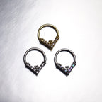 Triangular CZ stainless steel Clicker - Triangular CZ stainless steel Clicker - AB Coating by CRUXJEWELRY