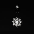 Lotus Gemstone S925 Sterling Silver Belly Ring - Lotus Gemstone S925 Sterling Silver Belly Ring - 6 mm by CRUXJEWELRY