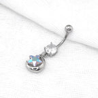 Star-Moon CZ Dangle Belly Ring - Star-Moon CZ Dangle Belly Ring - Default Title by CRUXJEWELRY