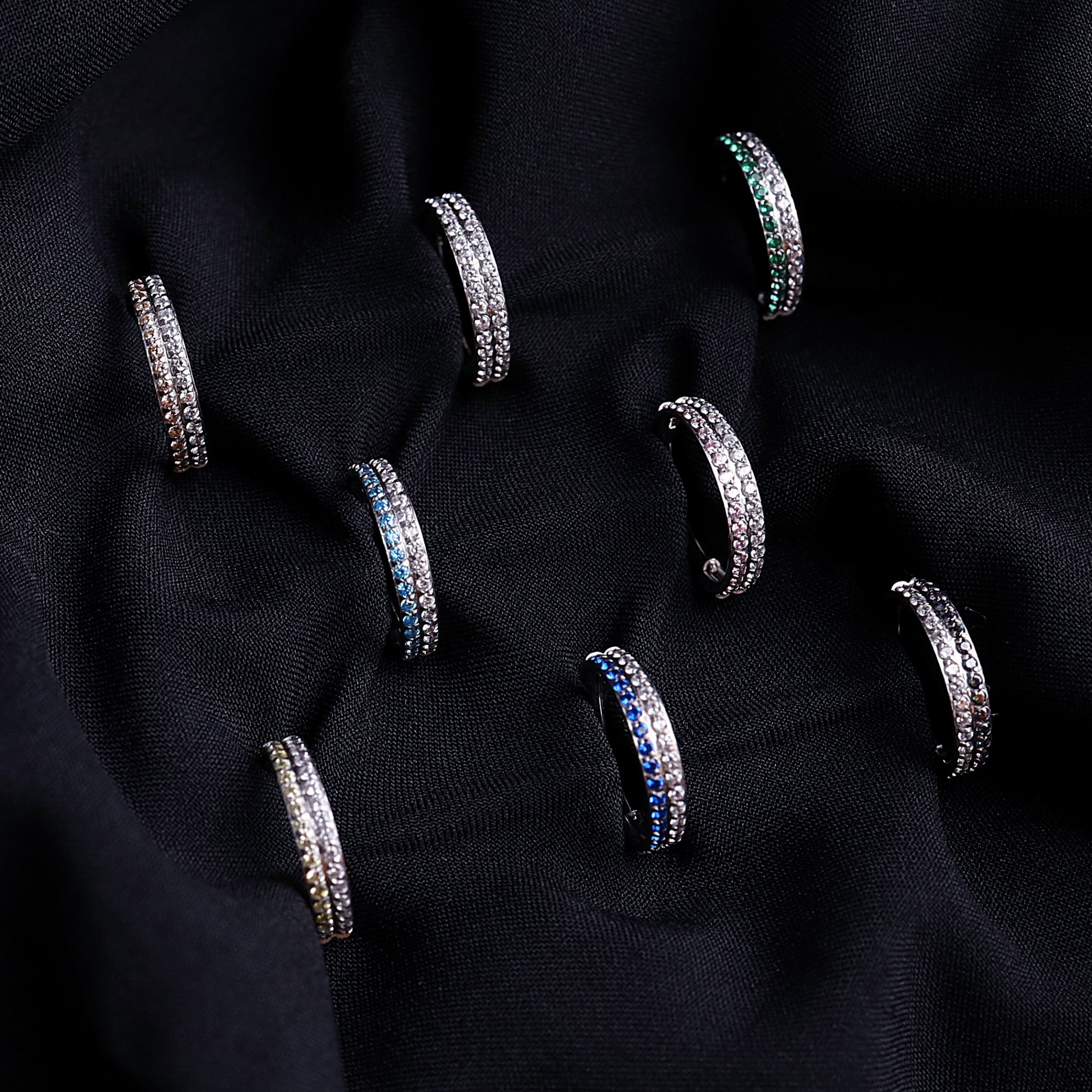 16G Double Layer CZ Titanium Segment Hoop - 16G Double Layer CZ Titanium Segment Hoop - Radiant White by CRUXJEWELRY