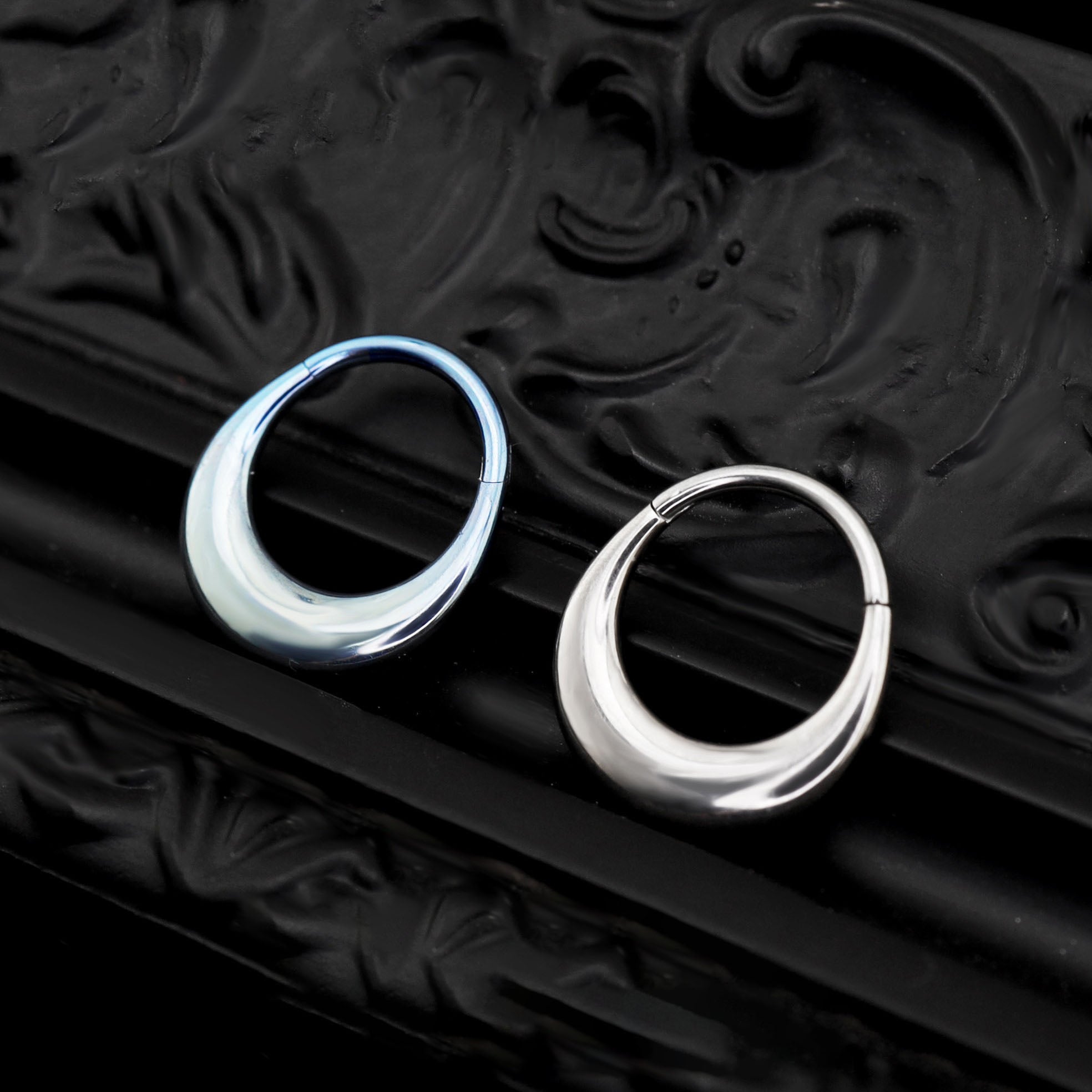 16G Crescent Arc Titanium Clicker - 16G Crescent Arc Titanium Clicker - Sliver / 8mm by CRUXJEWELRY