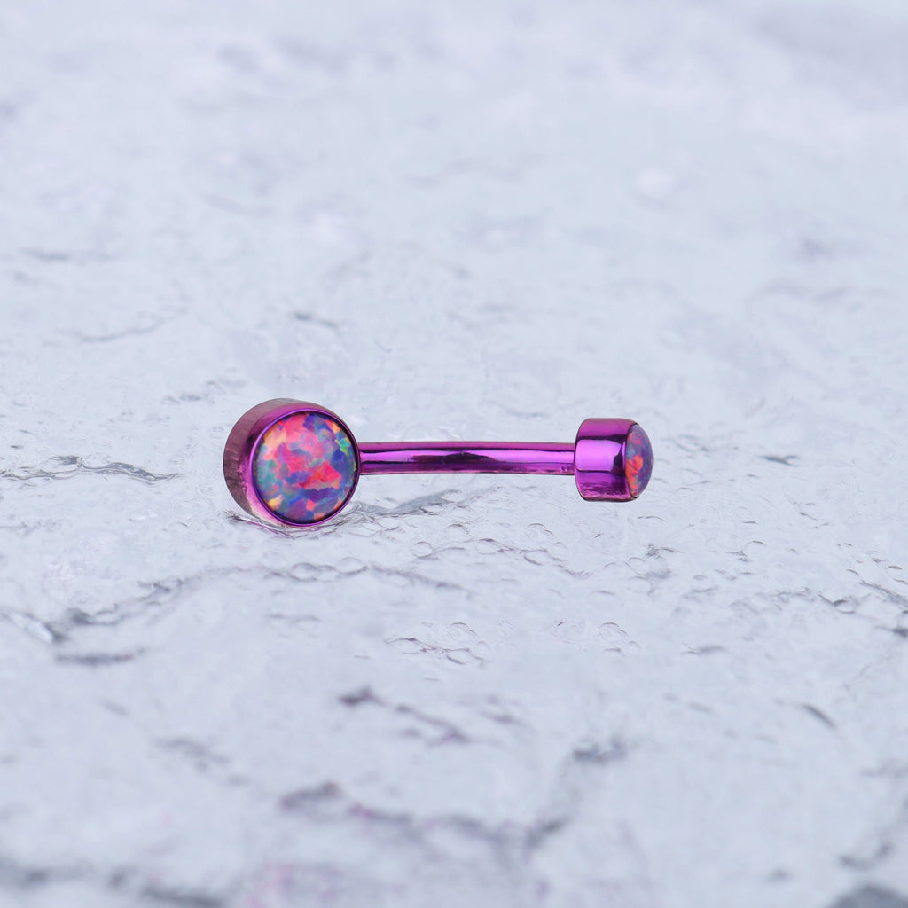 Opal internally threaded Titanium Belly Ring - Opal internally threaded Titanium Belly Ring - Violet Purple by CRUXJEWELRY