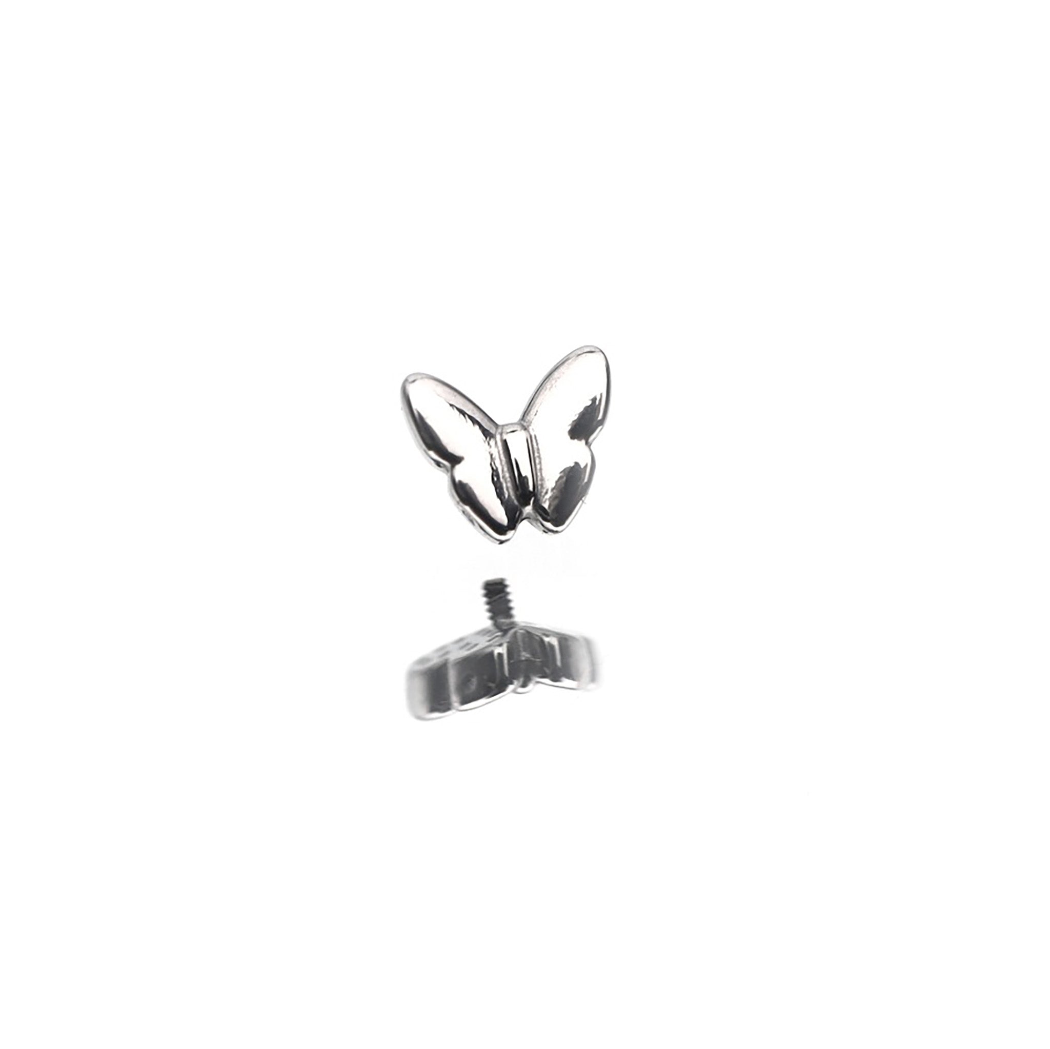 3D Butterfly Internally Threaded Stainless Steel Ear Studs - 3D Butterfly Internally Threaded Stainless Steel Ear Studs - 6mm by CRUXJEWELRY