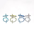 Cross CZ Titanium Clicker Nose Hoop - Cross CZ Titanium Clicker Nose Hoop - Silver / 8mm by CRUXJEWELRY