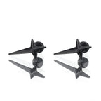 Large Black & White 3D Four-Point Star Externally Threaded Stainless Steel Ear Studs - Large Black & White 3D Four-Point Star Externally Threaded Stainless Steel Ear Studs - Pair of Black by CRUXJEWELRY