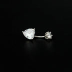 Heart-shaped CZ S925 Sterling Silver Belly Ring - Heart-shaped CZ S925 Sterling Silver Belly Ring - 6 mm by CRUXJEWELRY