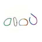 Multicolored CZ Ball Titanium D-Ring - Multicolored CZ Ball Titanium D-Ring - Sliver by CRUXJEWELRY