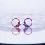 16G Engraved Butterfly Titanium Segment Hoop - 16G Engraved Butterfly Titanium Segment Hoop - Purple / 8mm by CRUXJEWELRY