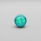Titanium Fire Opal Bezel Piercing Top