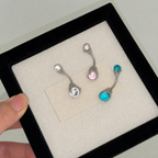 Crystal Orb Titanium Belly Ring