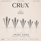 F-136 Titanium Spike End ONLY | Internally Threaded Cone Replacement Top for Lip & Cartilage Piercings