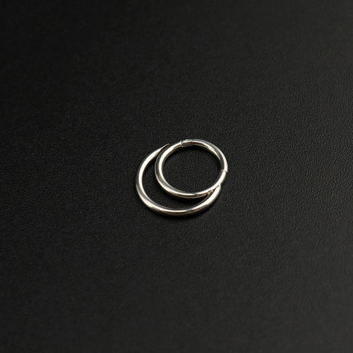 16G Moon stainless steel Segment Hoop - 16G Moon stainless steel Segment Hoop - Default Title by CRUXJEWELRY