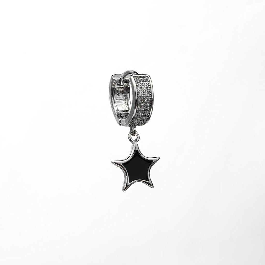 Pendant Pentagram CZ Stainless Steel Earrings - Pendant Pentagram CZ Stainless Steel Earrings - Single by CRUXJEWELRY