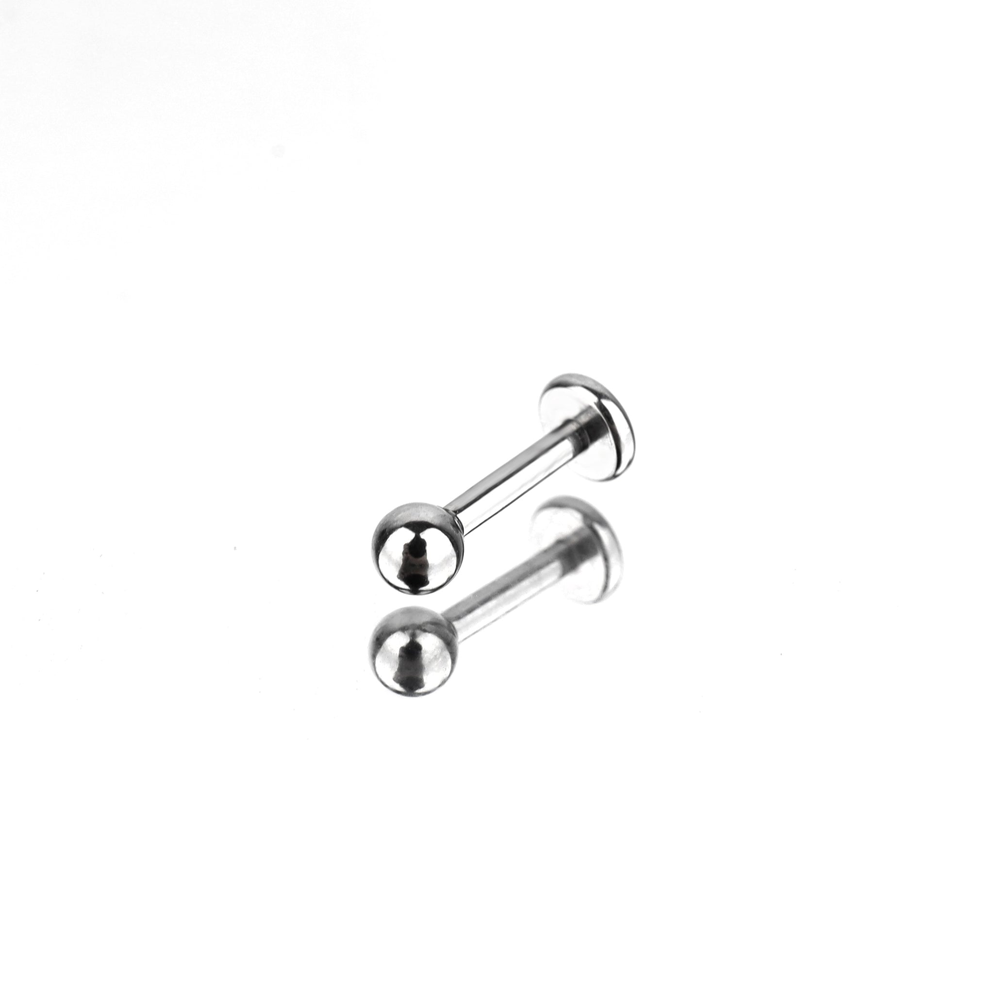PAIR OF Comfort Fit External Thread Stainless Steel Labret Stud - PAIR OF Comfort Fit External Thread Stainless Steel Labret Stud - 3mm / 6mm by CRUXJEWELRY