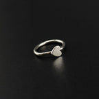 Basic Heart Sterling Silver Stainless Steel Segment Hoop - Basic Heart Sterling Silver Stainless Steel Segment Hoop - 6mm by CRUXJEWELRY