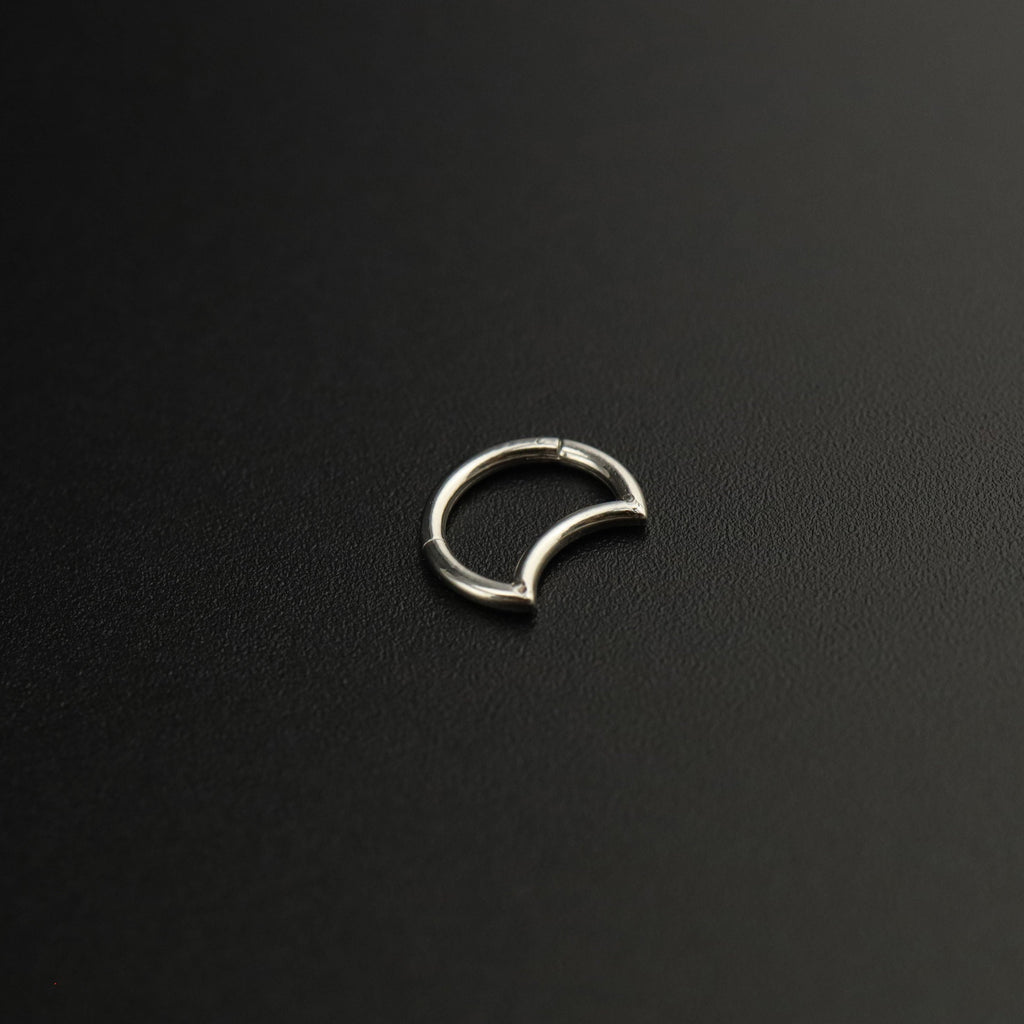 Moon Stainless Steel Segment Hoop - Moon Stainless Steel Segment Hoop - Default Title by CRUXJEWELRY