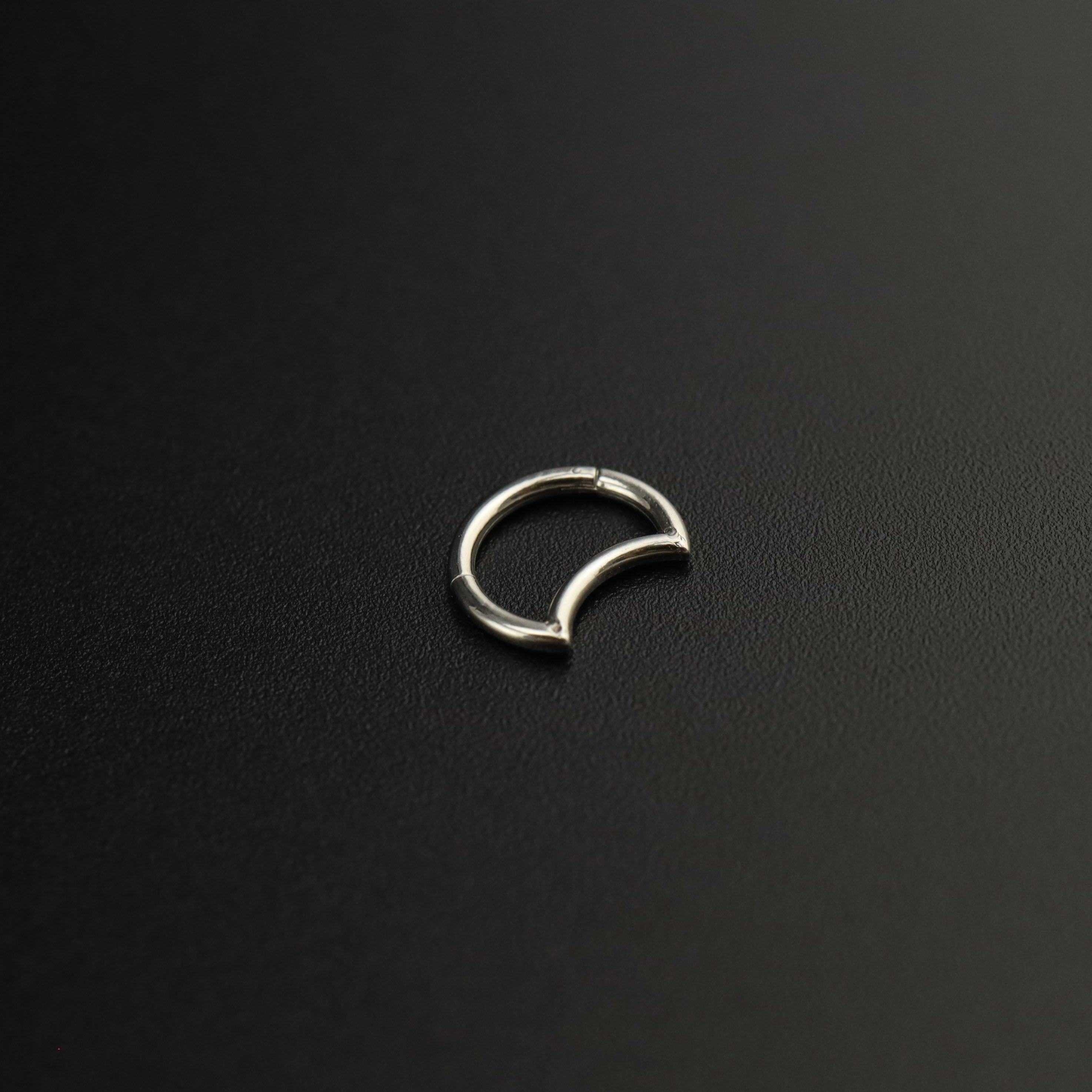 Moon Stainless Steel Segment Hoop - Moon Stainless Steel Segment Hoop - Default Title by CRUXJEWELRY