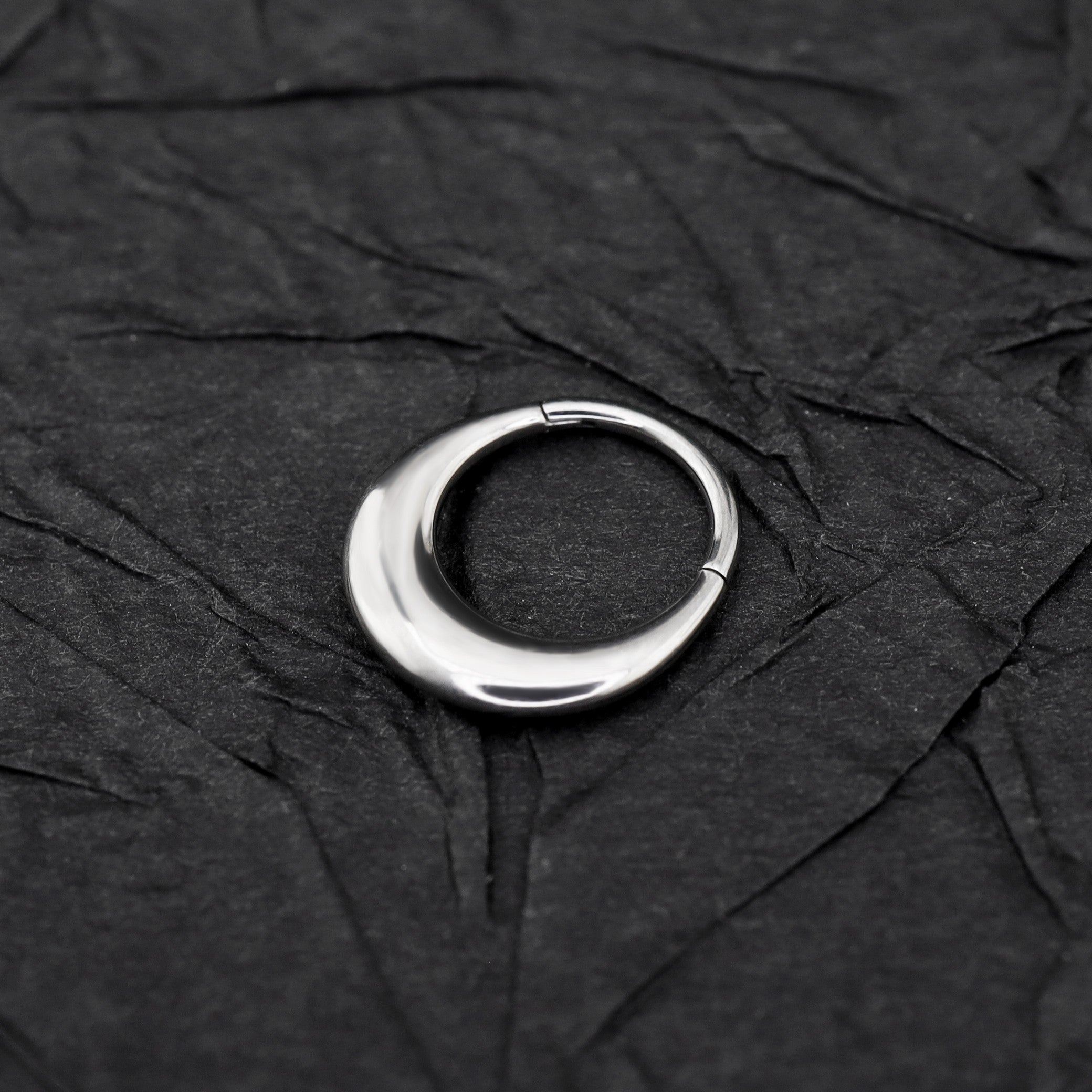 16G Crescent Arc Titanium Clicker - 16G Crescent Arc Titanium Clicker - Sliver / 8mm by CRUXJEWELRY