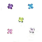 14G Square CZ Internally Threaded Titanium Tongue Stud - 14G Square CZ Internally Threaded Titanium Tongue Stud - Ocean Blue by CRUXJEWELRY