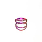 Double Hoop Engraved Titanium Segment Hoop - Double Hoop Engraved Titanium Segment Hoop - pink-gradient by CRUXJEWELRY