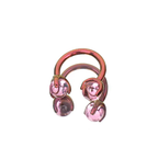 16G CZ ball Titanium Horseshoe Ring - 16G CZ ball Titanium Horseshoe Ring - Pink-Purple Gradient by CRUXJEWELRY